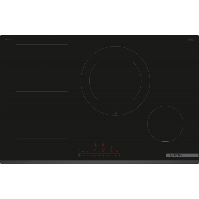 Bosch PVS831HC1E, Série 8, Table de cuisson à induction, 80 cm, Noir, Sans cadre, en applique