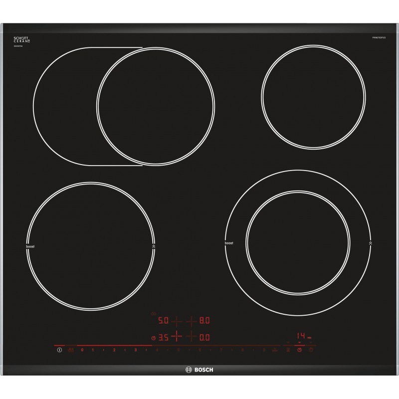 Bosch PKN675DP1C, Série 8, Table de cuisson électrique, 60 cm, Profils latéraux