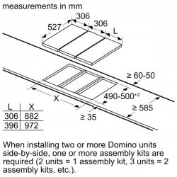 Bosch PIB375FB1E, Série 6, Table à induction domino, 30 cm, Profils latéraux
