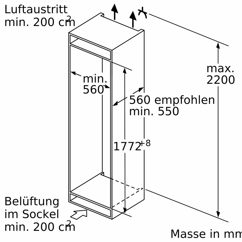 Bosch KIN86ADD0, Série 6, Réfrigérateur-congélateur intégrable, 177.2 x 55.8 cm