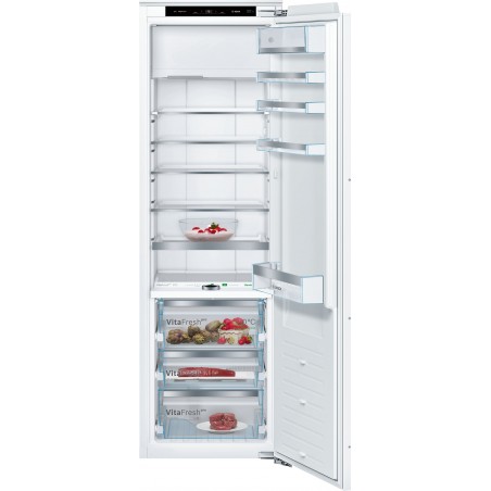 Bosch KIF82PFE0, Série 8, Réfrigérateur intégrable avec compartiment congélation, 177.5 x 56 cm, charnières plates, droite