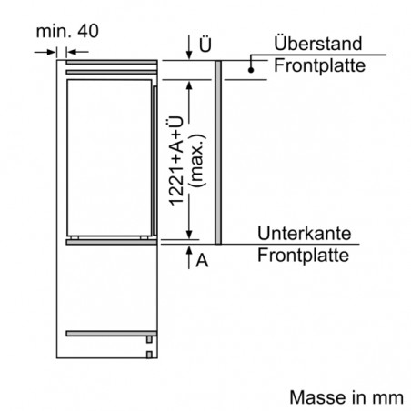 Bosch KIF41ADD0, Serie 8, Einbau-Kühlschrank, 122.5 x 56 cm, Flachscharnier mit Softeinzug, rechts