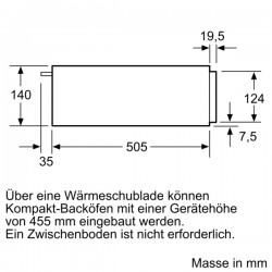 Bosch BIC510NS0, Serie 6, Einbau Wärmeschublade, 60 x 14 cm, Edelstahl