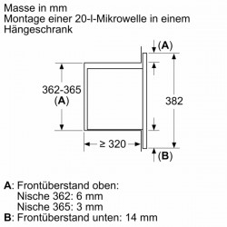 Bosch BEL623MS3, Serie 2, Einbau-Mikrowelle, 60 x 38 cm, Edelstahl