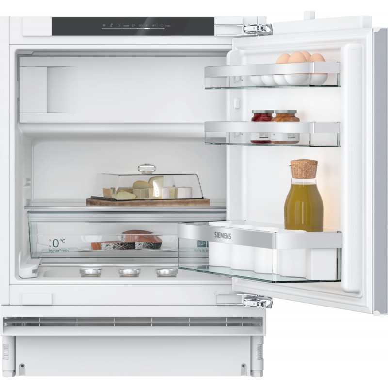 Siemens KU22LADD0H, iQ500, Unterbau-Kühlschrank mit Gefrierfach, 82 x 60 cm, Flachscharnier mit Softeinzug