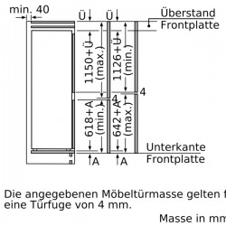 Siemens KI87SADD1H, iQ500, Einbau-Kühl-Gefrier-Kombination mit Gefrierbereich unten, 177.2 x 55.8 cm