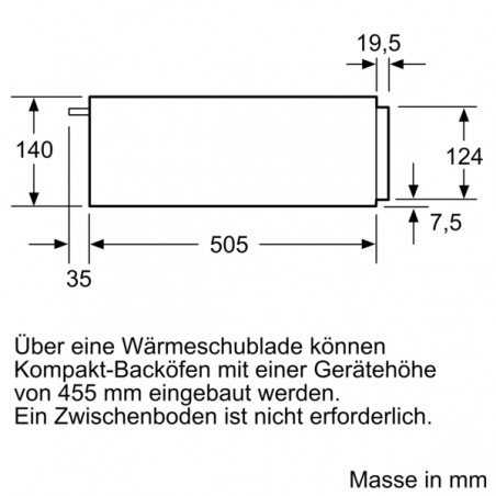 Siemens BI510CNR0, iQ500, Einbau Wärmeschublade, 60 x 14 cm, Schwarz