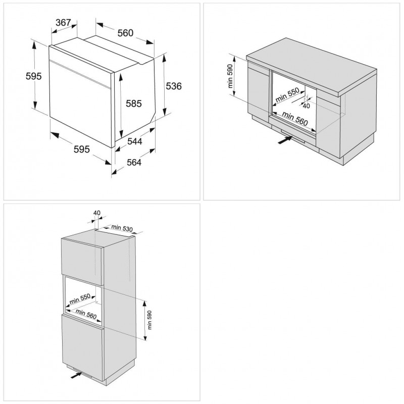 Asko OP86331BG, Four pyrolyse verre noir EURO