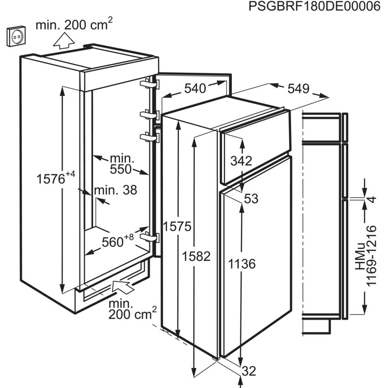 AEG AIK2683R, Combiné réfrigérateur-congélateur