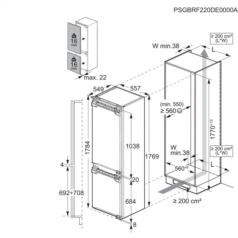 AEG AIK2650R, Combiné réfrigérateur-congélateur