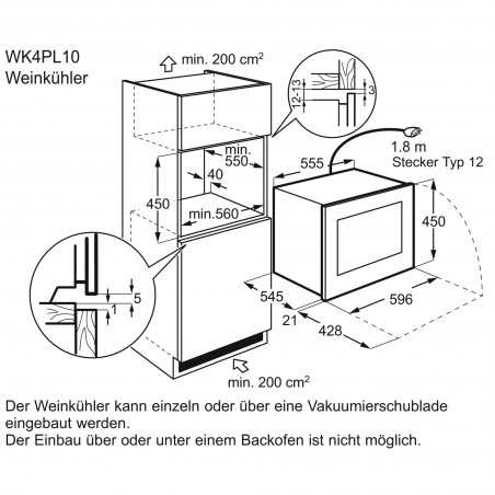 Electrolux WK4PL10SP, Weinkühlschrank