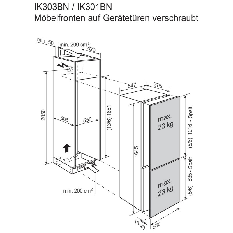 Electrolux IK301BNR, Combiné réfrigérateur-congélateur