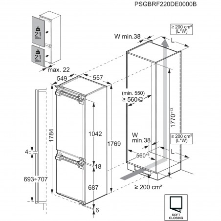 Electrolux IK2480BNL, Combiné réfrigérateur-congélateur