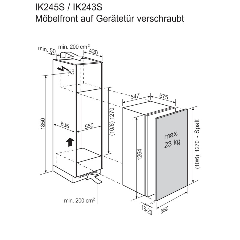Electrolux IK245SR, Kühlschrank