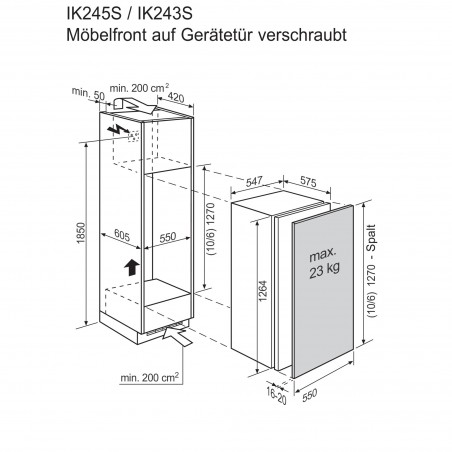 Electrolux IK245SR, Réfrigérateur
