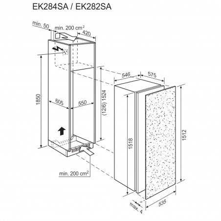 Electrolux EK284SARBR, Réfrigérateur
