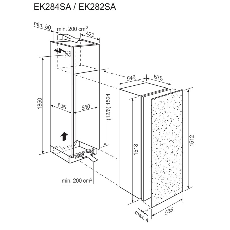 Electrolux EK284SALWE, Réfrigérateur
