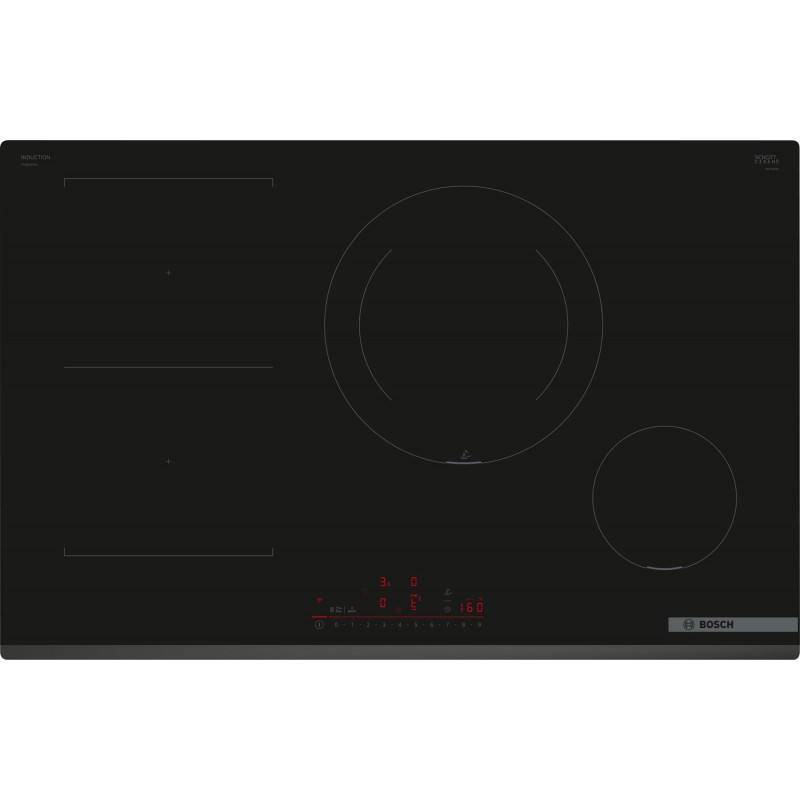 Bosch PVS831HC1E, Série 8, Table de cuisson à induction, 80 cm, Noir, Sans cadre, en applique