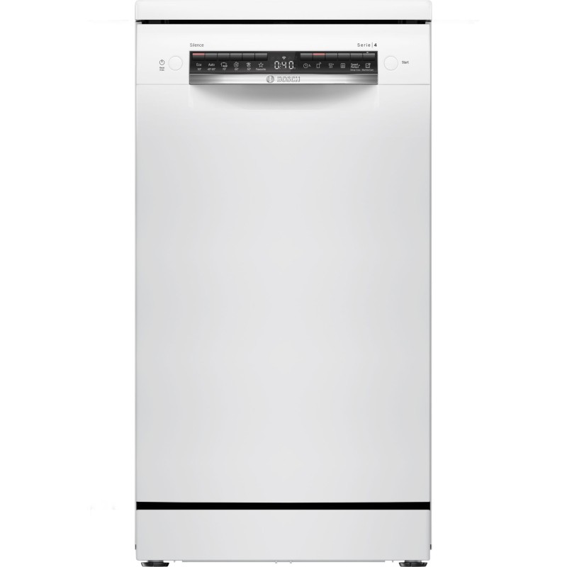 Bosch SPS4HKW49E, Serie 4, Freistehender Geschirrspüler, 45 cm, weiss