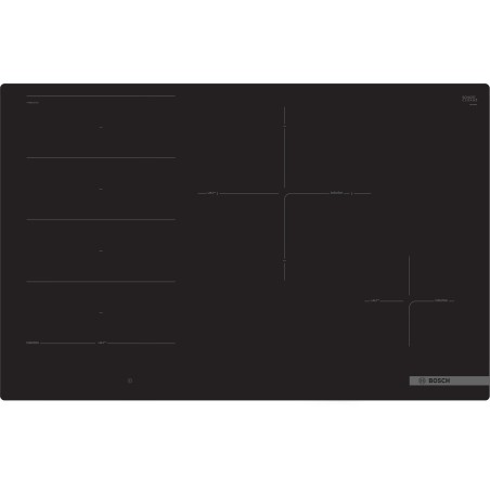 Bosch PXE801DC1E, Série 8, Table de cuisson à induction, 80 cm, Noir, design affleuré