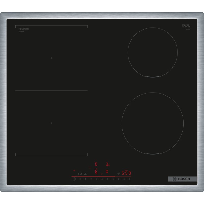 Bosch PVS645HB1E, Série 8, Table de cuisson à induction, 60 cm, Noir, avec cadre
