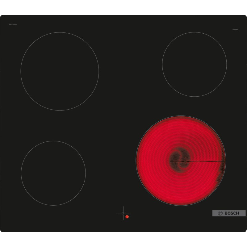 Bosch NKE611GA2E, Série 4, Table de cuisson électrique, 60 cm, Noir, sans cadre