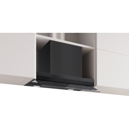 Bosch DBB67DP60, Serie 6, Integrierte Designhaube, 60 cm, Klarglas schwarz bedruckt, Mattschwarz