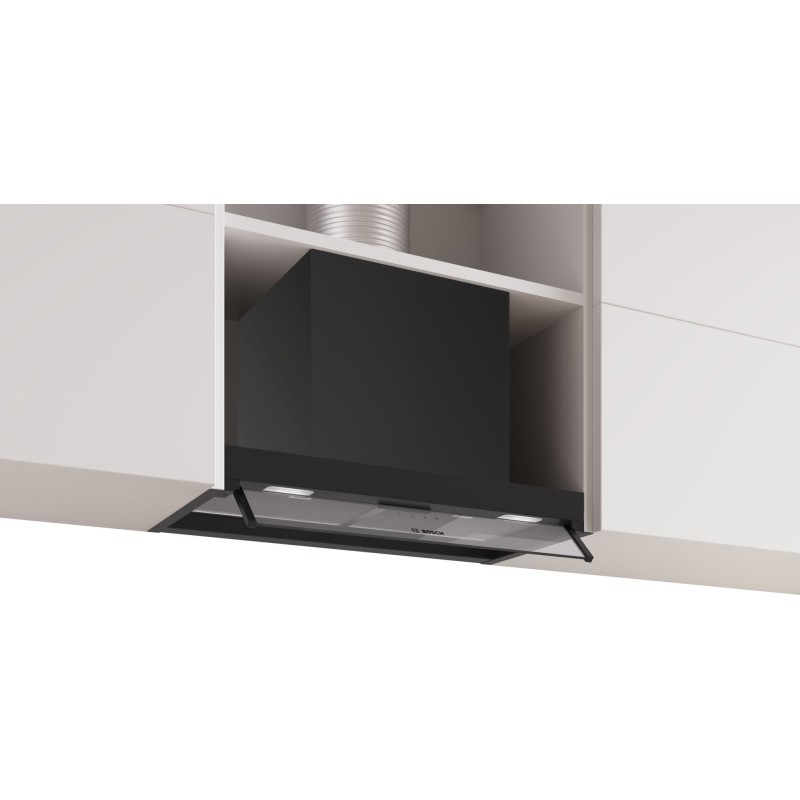 Bosch DBB65CC60C, Série 4, hotte design intégrée, 60 cm, verre clair, noir mat