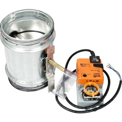Electrolux MK125 Motorklappe Ø 125mm bestehend aus Antrieb, Regulierklappe mit Dichtring und Montagebügel