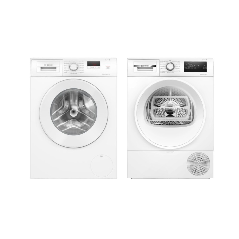 Bosch Set de lavage : Lave-linge WGE02406 + Sèche-linge WTH8520M